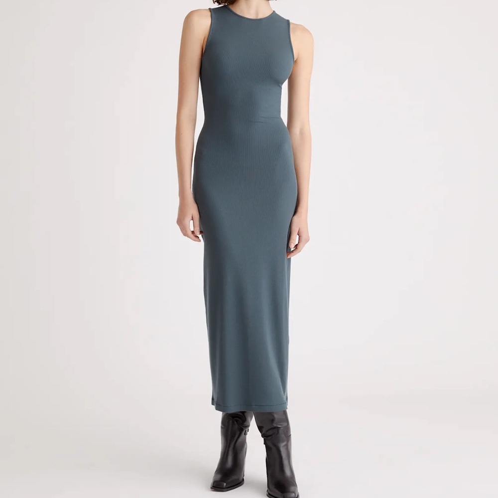 Quince Tencel Rib Knit Sleeveless Dress